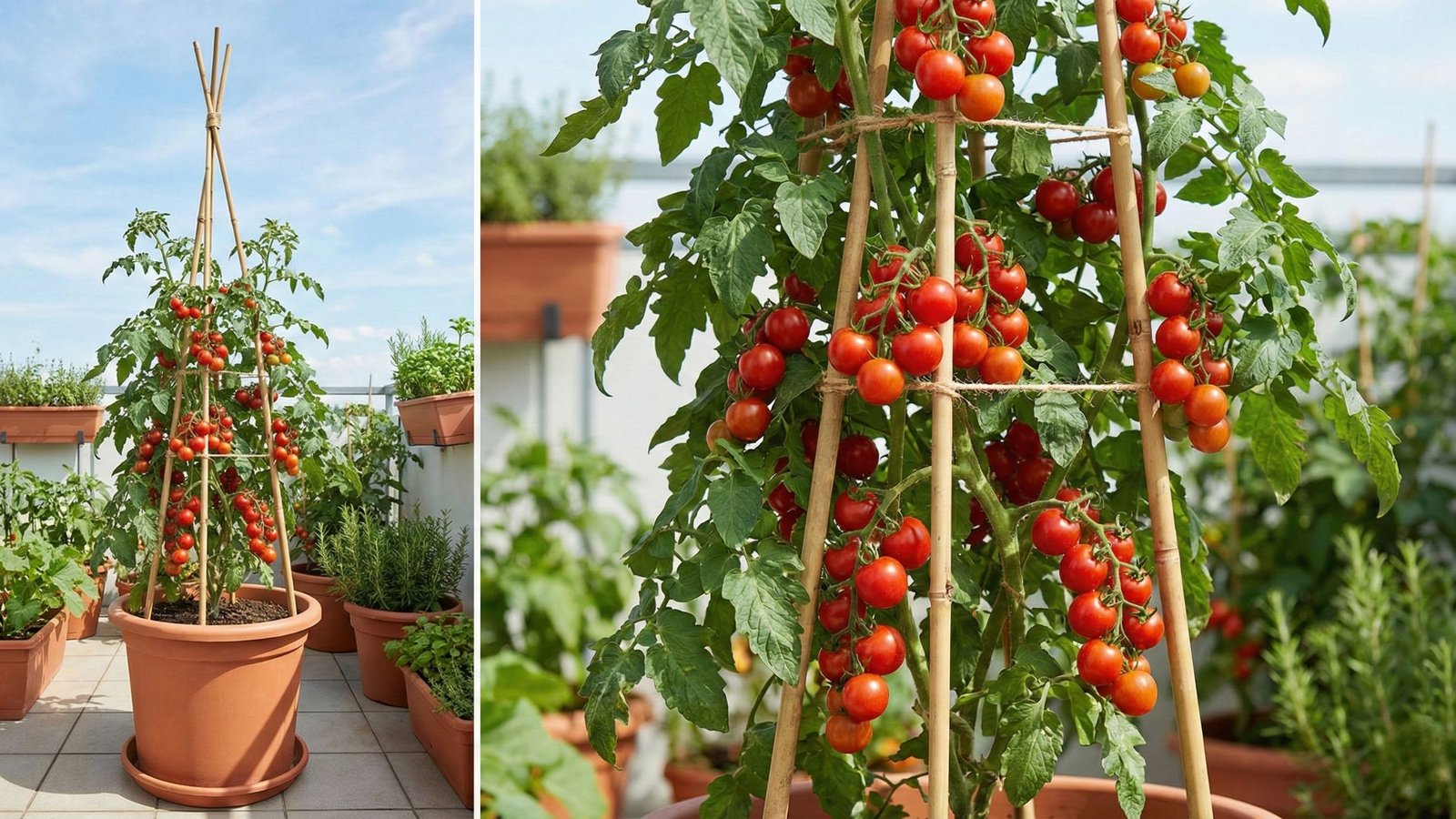 Cómo Entutorar Tomates en Maceta