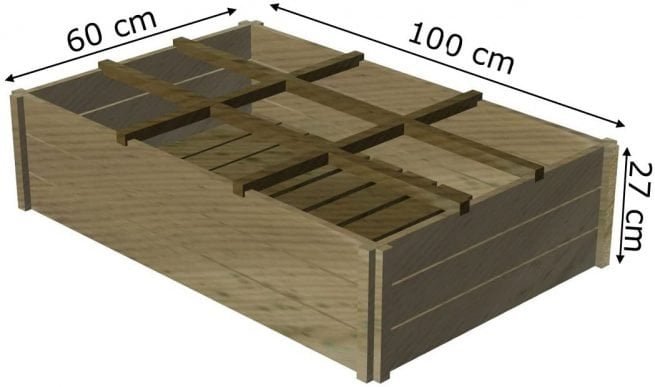 huerto de madera 60x100x27